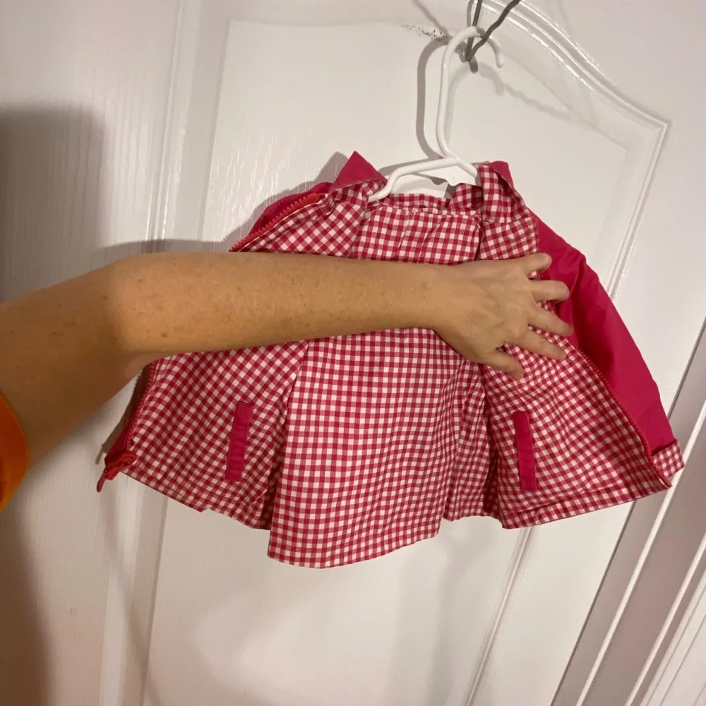 Y2K VTG B.T. Kids REVERSIBLE Pink & White Gingham Hooded Rain Jacket Size 24M